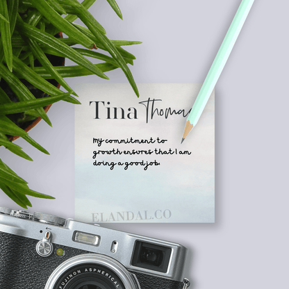 Personalized Watercolor Sticky Notes - Custom Office Stationery