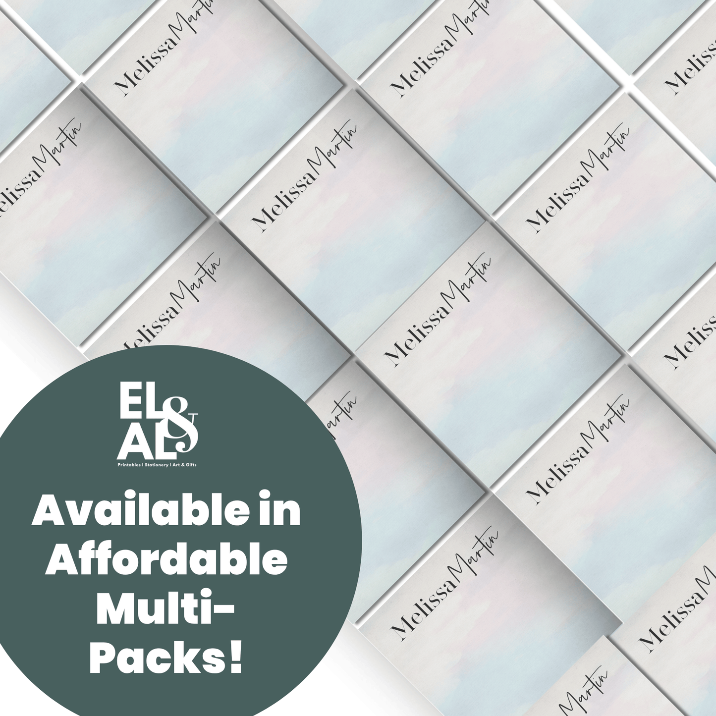 Personalized Watercolor Sticky Notes - Custom Office Stationery