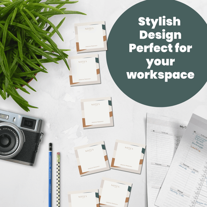 Personalized Boho Aesthetic Sticky Notes, 3x3 in Mini Notepads, Custom Stationery for Office or Workspace