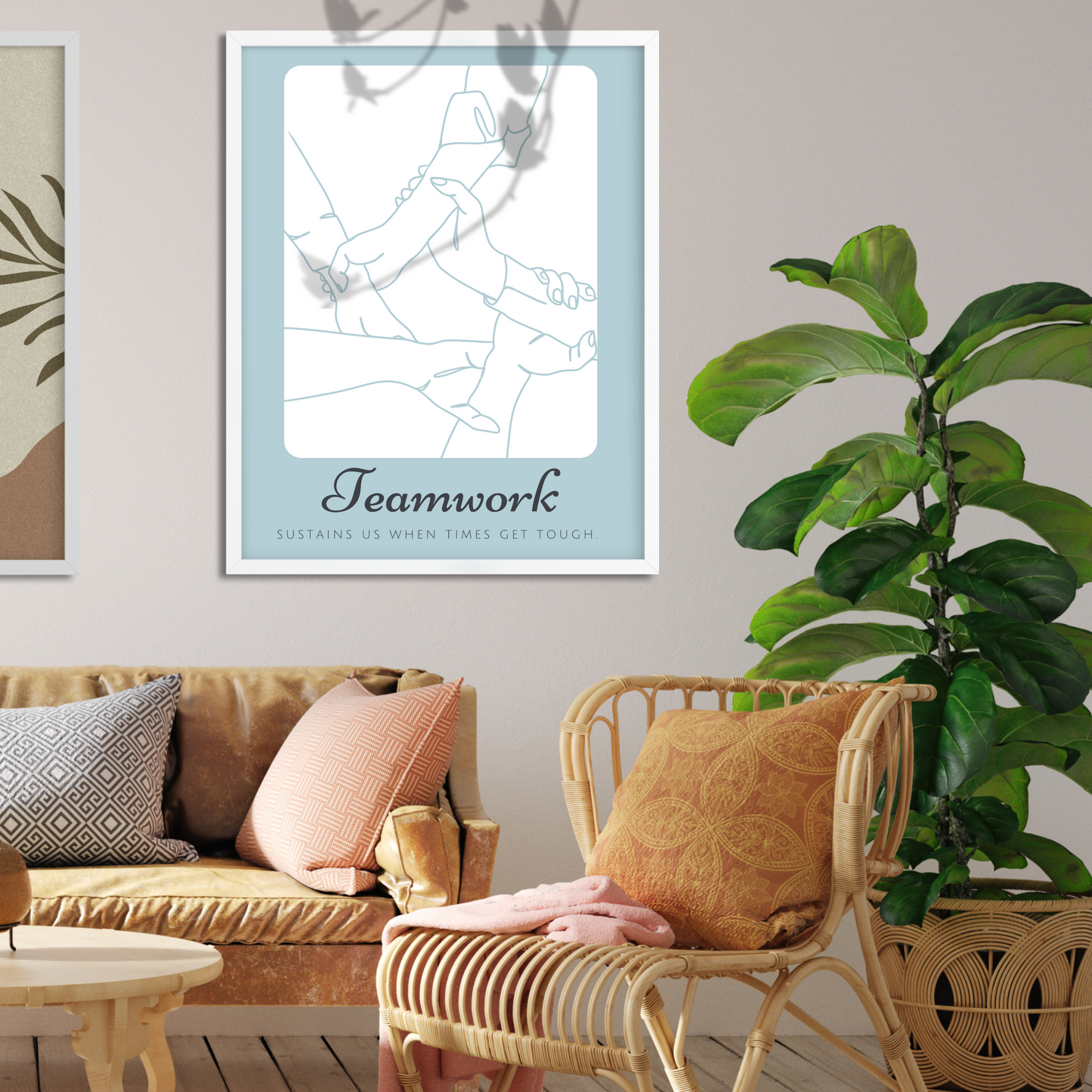 Teamwork Sustains Us Framed Team Building Wall Art