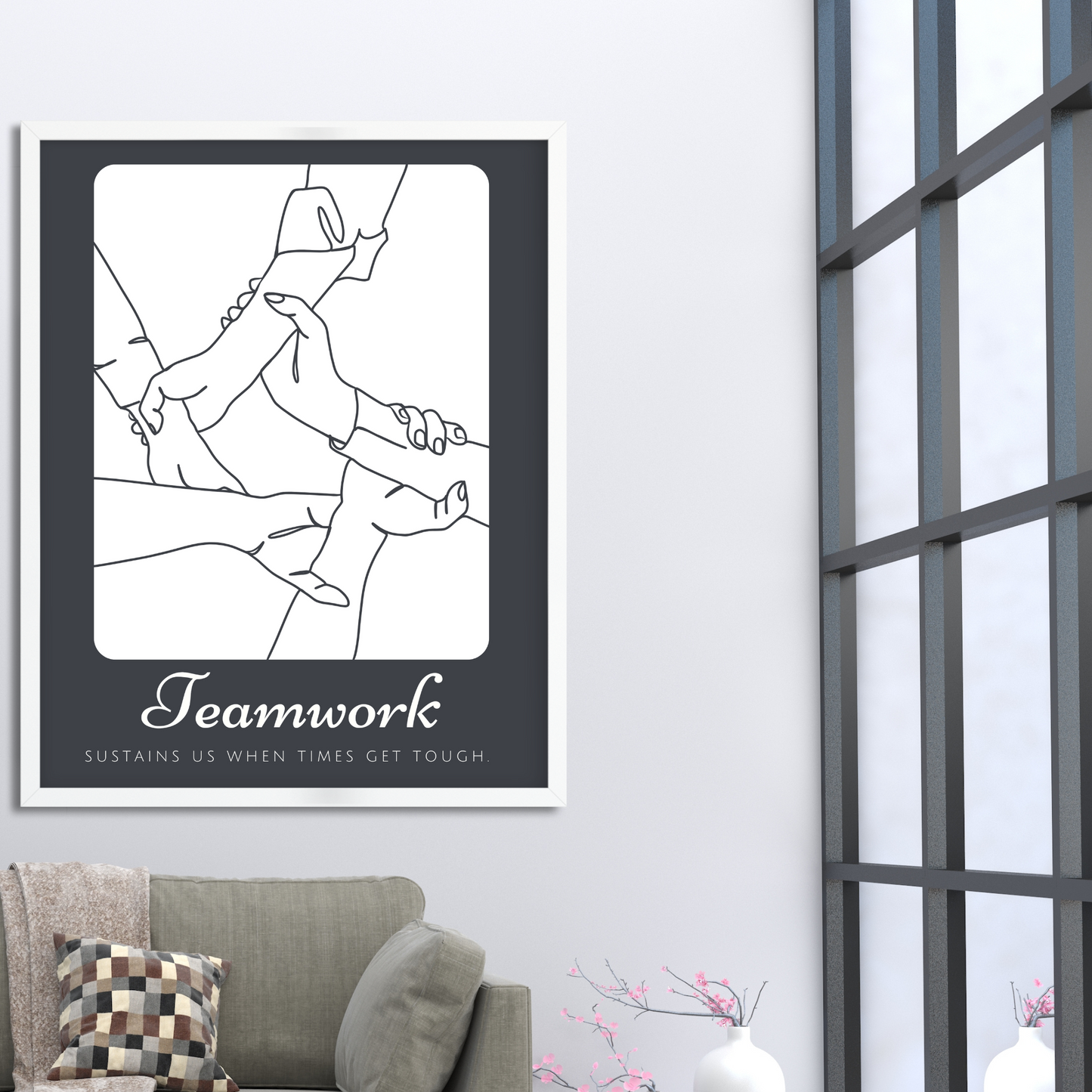 Teamwork Sustains Us Framed Team Building Wall Art