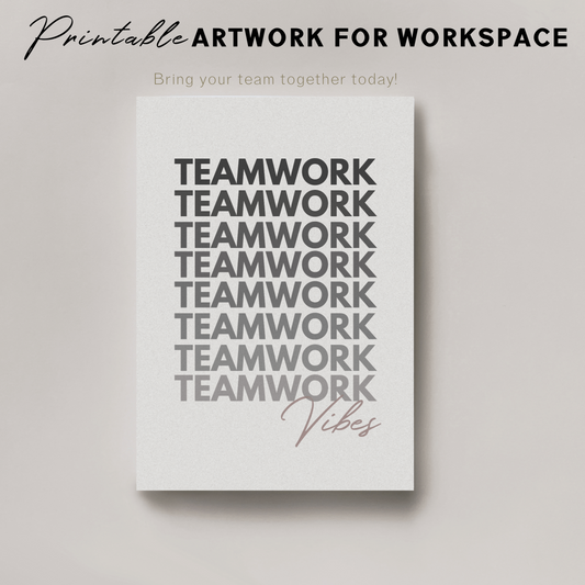 Printable Teamwork Vibes Poster for Office Team Building