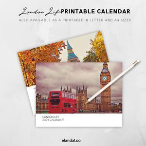 2024 Print London Illustrated Wall Calendar
