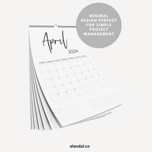 Load image into Gallery viewer, 2024 Print Minimal Full Page Vertical Calendar