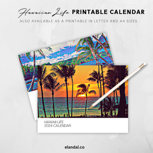 2024 Print Hawaii Life Illustrated Wall Calendar