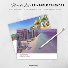 Load image into Gallery viewer, 2024 Print Florida Illustrated Wall Calendar