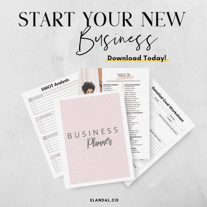2025 Printable Business Planner: 140+ Pages of Resources (Financial, Marketing, Social Media, Goal Setting Tools)