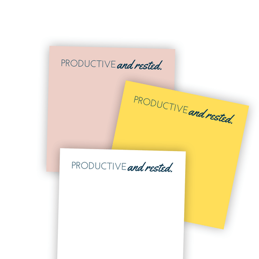 Productive And Rested Sticky Notes 3x3 in. Adhesive notepads