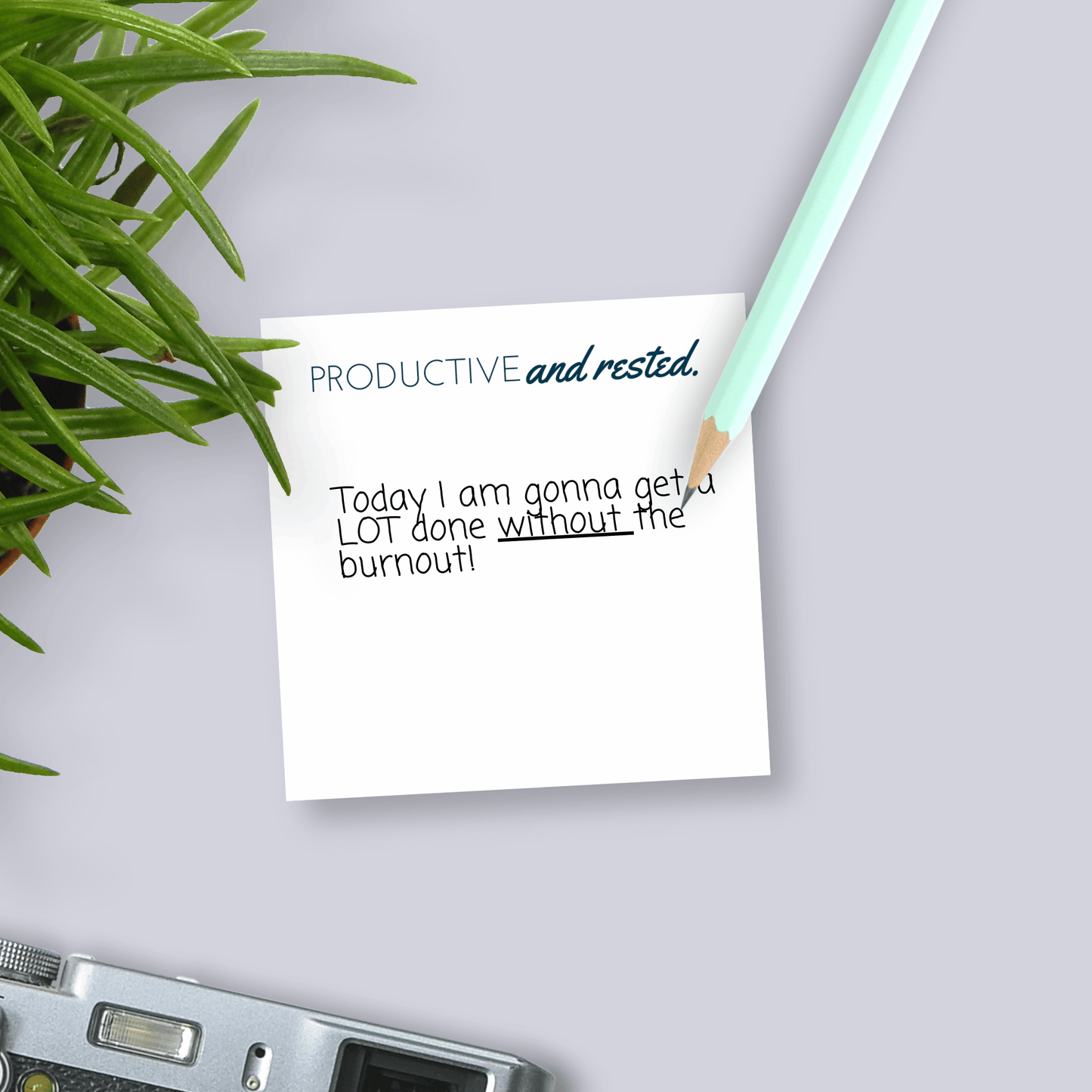Productive And Rested Sticky Notes 3x3 in. Adhesive notepads