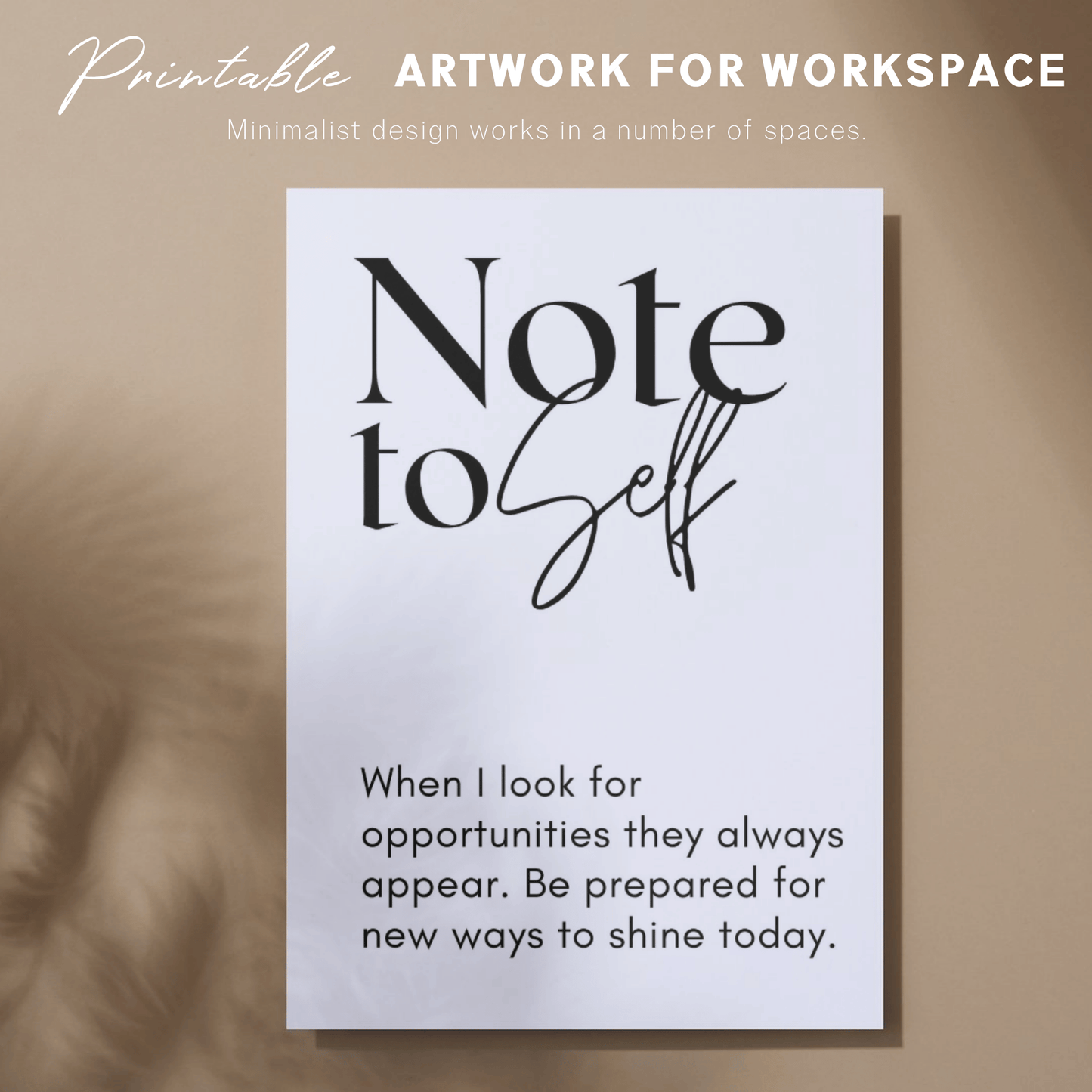 Printable Note to Self Art Set of 10: Inspirational Wall Decor for Your Workspace