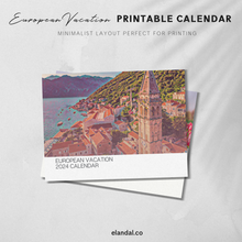 Load image into Gallery viewer, 2024 Printable Europe Illustrated Calendar