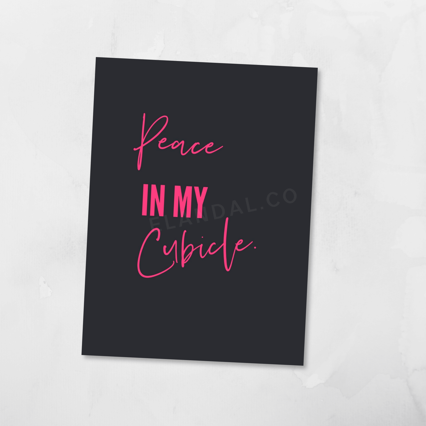 Peace in My Cubicle Pink Special Edition Printable Workspace Wall Decor, Office Wall Artwork,