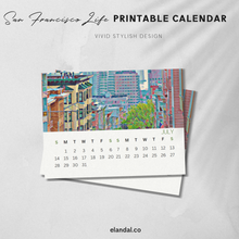 Load image into Gallery viewer, 2024 Printable San Francsico Illustrated Calendar