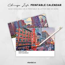 Load image into Gallery viewer, 2024 Print Chicago Life Illustrated Wall Calendar