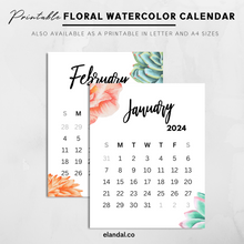 Load image into Gallery viewer, 2024 Print Watercolor Wall Calendar