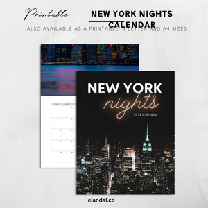2024 New York Nights Vertical Print Wall Calendar