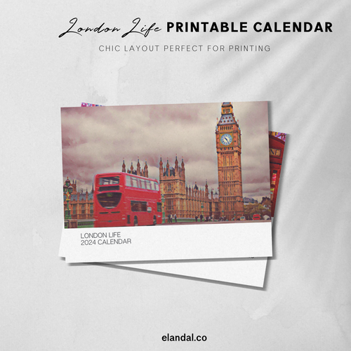 2024 Printable London Illustrated Calendar