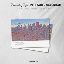 Load image into Gallery viewer, 2024 Printable Toronto Illustrated Landscape Calendar