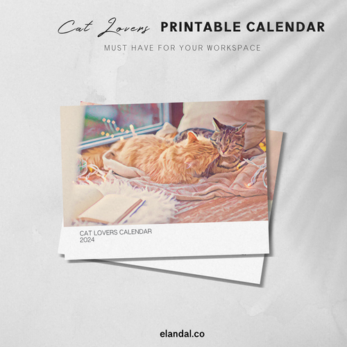 2024 Printable Cat Lovers Calendar