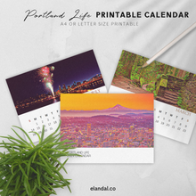 Load image into Gallery viewer, 2024 Printable Portland Illustrated Calendar