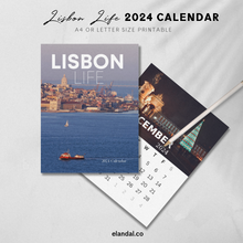 Load image into Gallery viewer, 2024 Printable Lisbon Portugal Vertical Photo Calendar