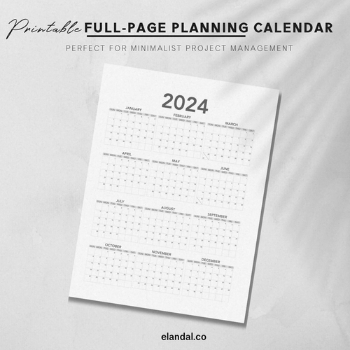 2024 Printable Minimalist Poster Calendar