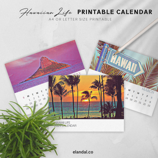2025 Printable Hawaii Life Illustrated Calendar