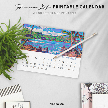 2025 Printable Hawaii Life Illustrated Calendar