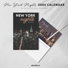 Load image into Gallery viewer, 2024 Printable NYC Nights Calendar