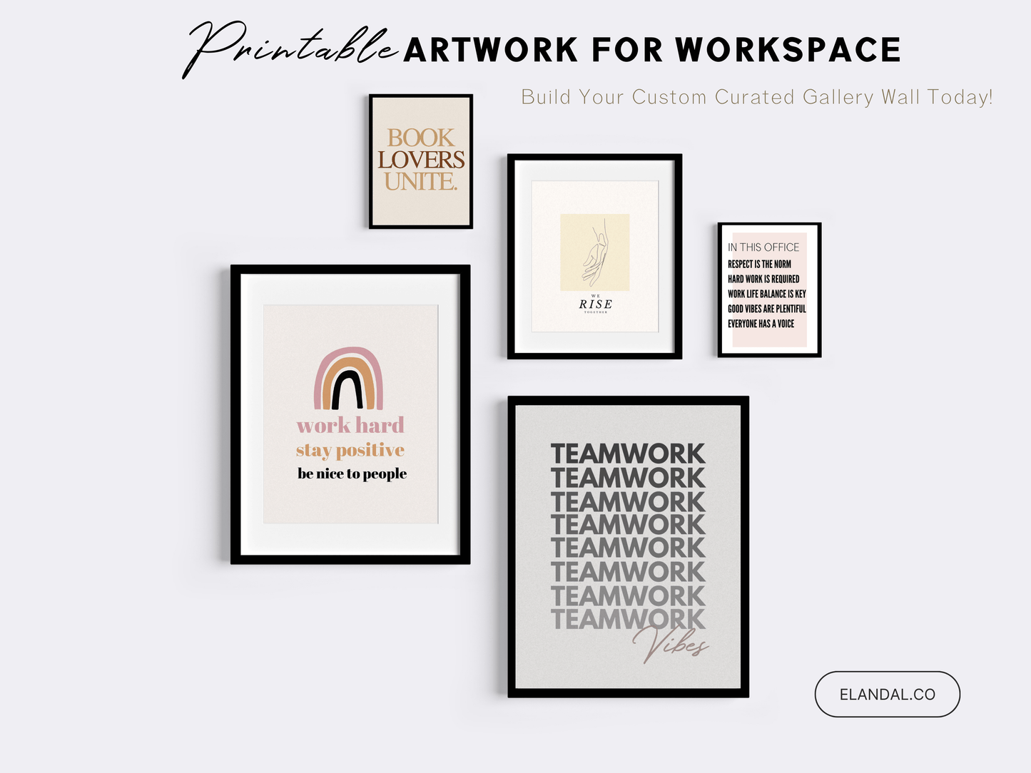 Póster imprimible de trabajo en equipo, decoración de cubículos/oficinas, arte de pared para la oficina, regalo para compañeros de trabajo/jefes, póster de descarga digital, imprimible inspirador