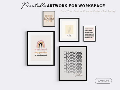 Póster imprimible de trabajo en equipo, decoración de cubículos/oficinas, arte de pared para la oficina, regalo para compañeros de trabajo/jefes, póster de descarga digital, imprimible inspirador