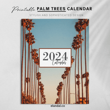 Load image into Gallery viewer, 2024 Printable Palm Tree Vertical Calendar