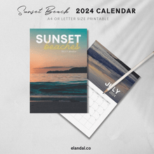 Load image into Gallery viewer, 2024 Printable Sunset Beaches Calendar