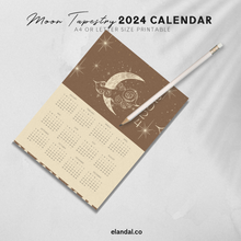 Load image into Gallery viewer, 2024 Printable Moon Tapestry Poster Calendar