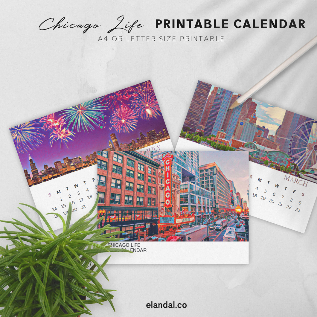 2024 Printable Chicago Illustrated Calendar