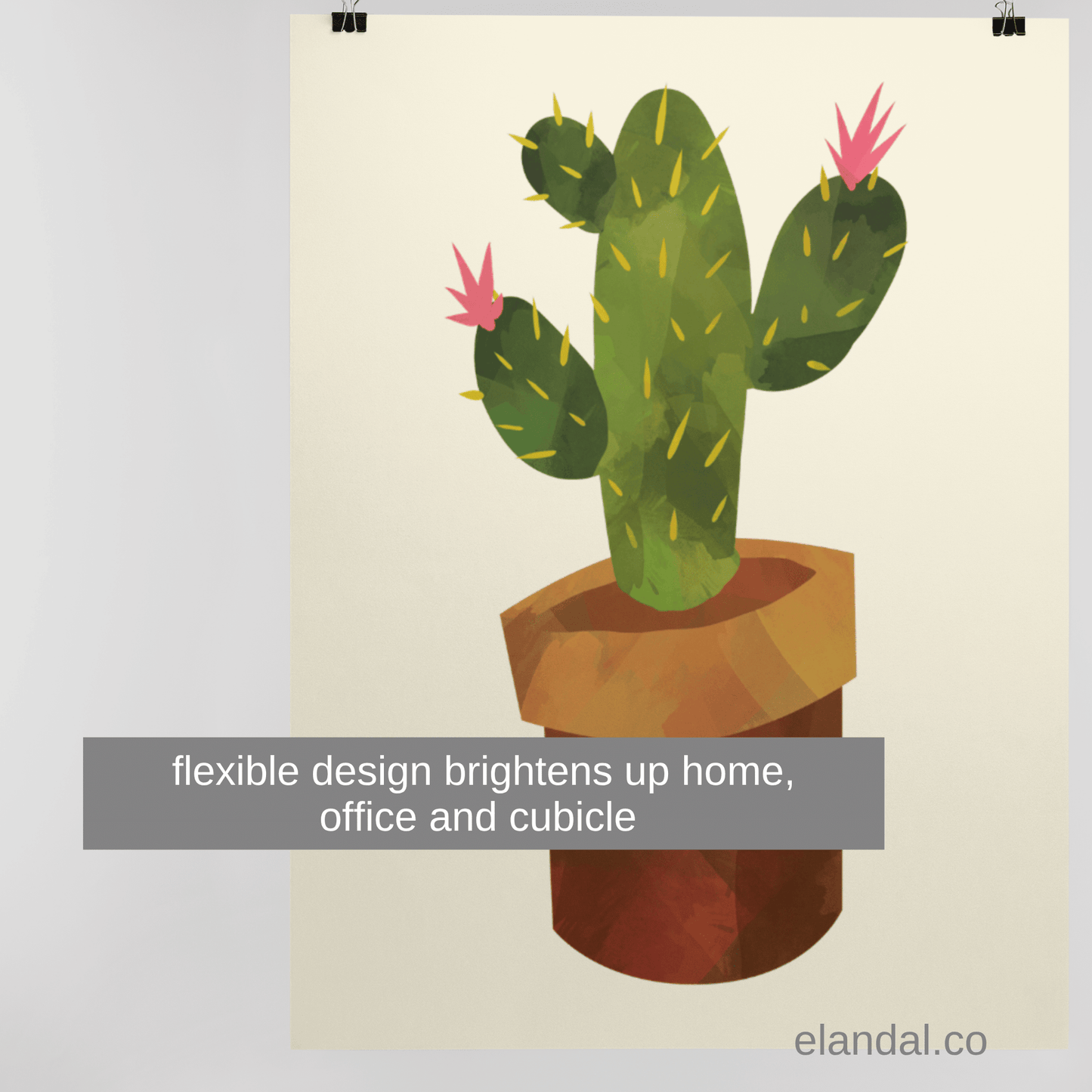 Printable Cactus Wall Art Boho Home Office Decor for Cacti Lovers Set of Three