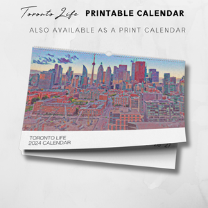 2024 Printable Toronto Illustrated Landscape Calendar