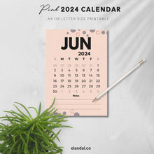 Load image into Gallery viewer, 2024 Printable Pink Abstract Design Calendar