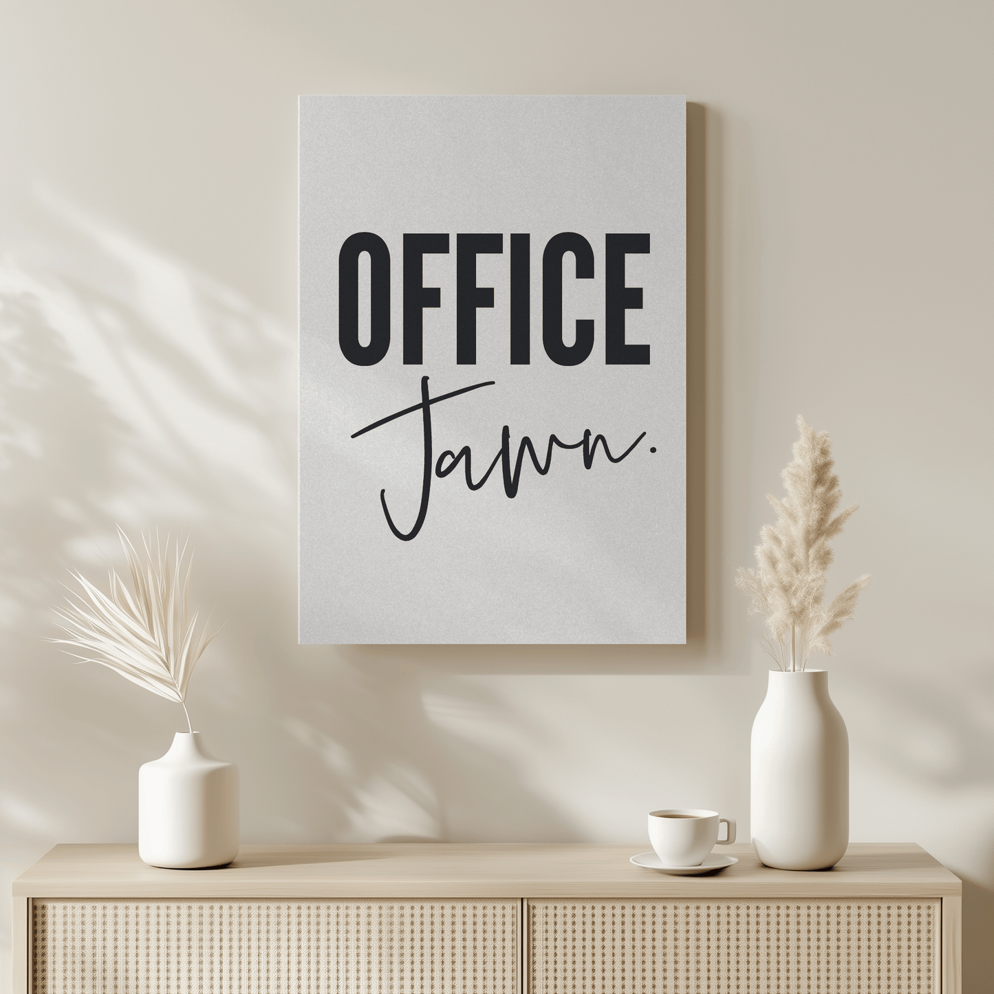 Obra de arte en lienzo con temática de Filadelfia de Office Jawn, divertida decoración de pared para cubículo de oficina y regalo