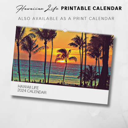 2025 Printable Hawaii Life Illustrated Calendar