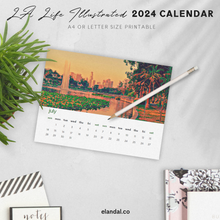 Load image into Gallery viewer, 2024 Printable Los Angeles Illustrated Calendar