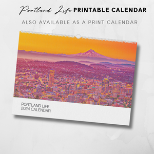 2024 Printable Portland Illustrated Calendar