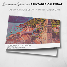 Load image into Gallery viewer, 2024 Printable Europe Illustrated Calendar