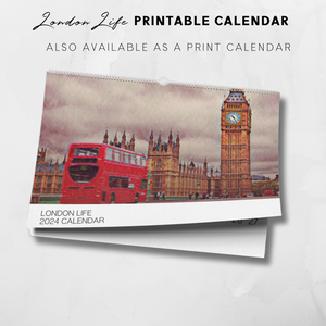 2024 Printable London Illustrated Calendar