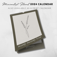 Load image into Gallery viewer, 2024 Printable Minimalist Boho Floral Printable Vertical Calendar