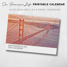 Load image into Gallery viewer, 2024 Printable San Francsico Illustrated Calendar