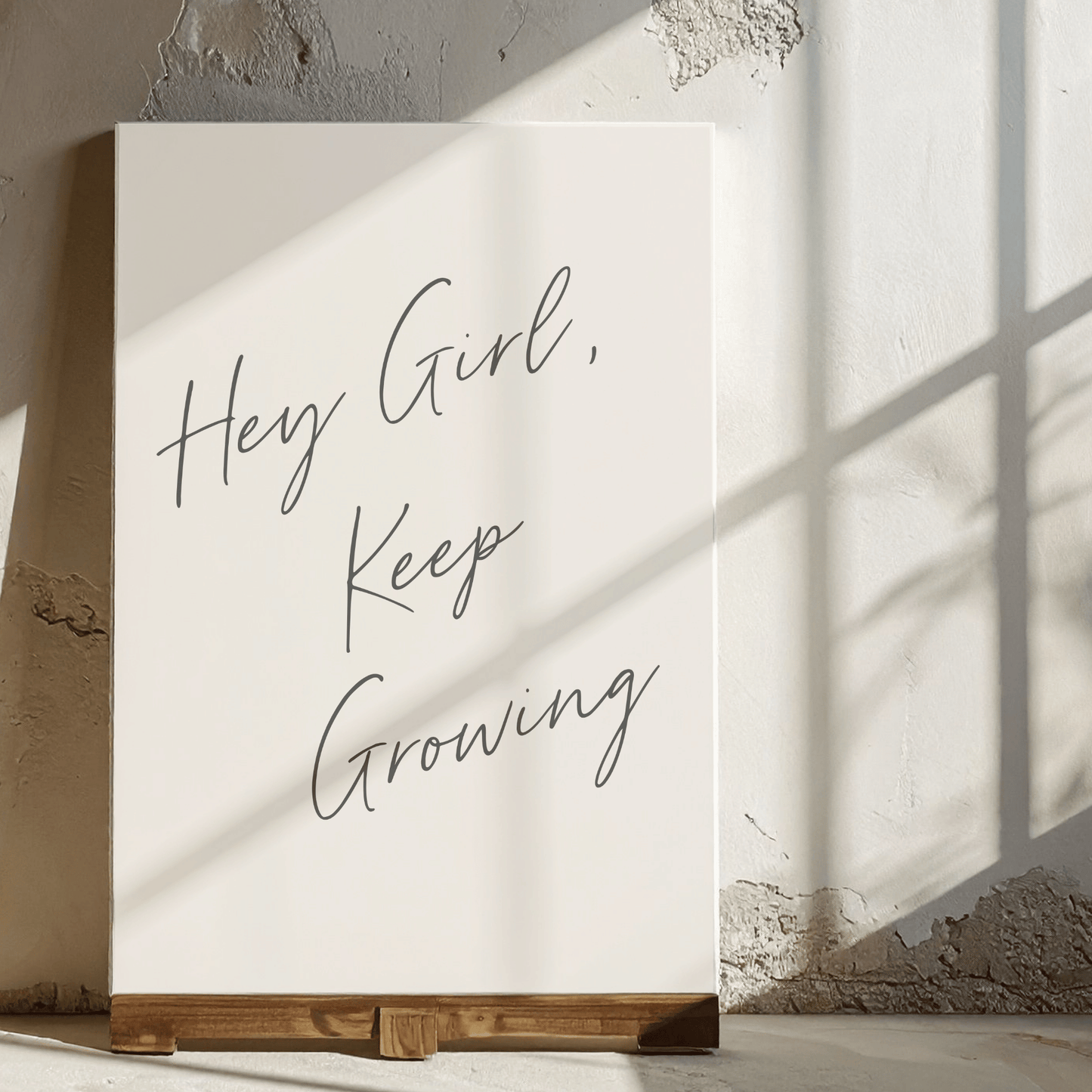 Hey Girl, Keep Growing: Motivational Canvas Artwork for the Workspace
