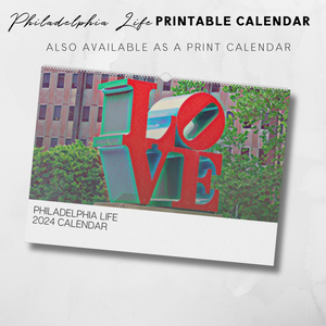 2024 Printable Philadelphia Illustrated Calendar