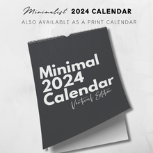Load image into Gallery viewer, 2024 Printable Minimal Vertical Calendar, Desk 12-Month Calendar, Stylish Office Decor