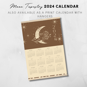 2024 Printable Moon Tapestry Poster Calendar